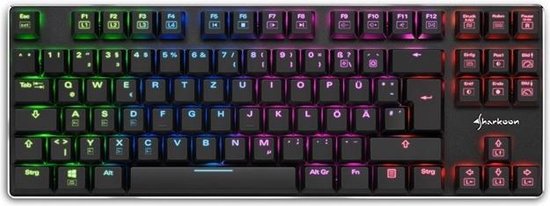 Sharkoon PureWriter TKL RGB toetsenbord USB QWERTY Amerikaans Engels Zwart