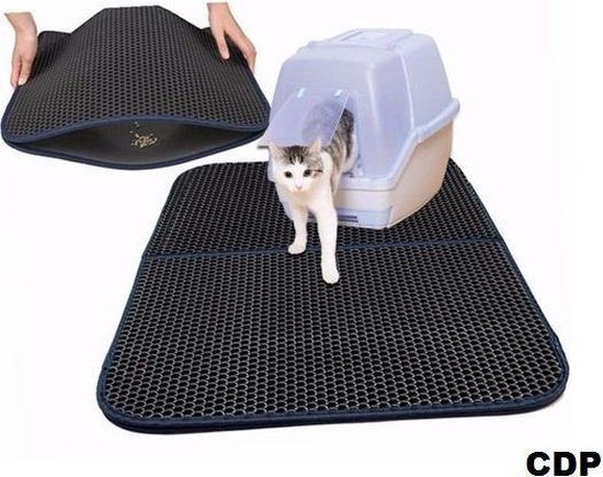 Absorberen poll altijd Kattenbakmat - grit opvanger - kat benodigdheden - katten accessoires -  filter voor grit | bol.com