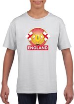 Wit Engeland supporter kampioen shirt kinderen XS (110-116)