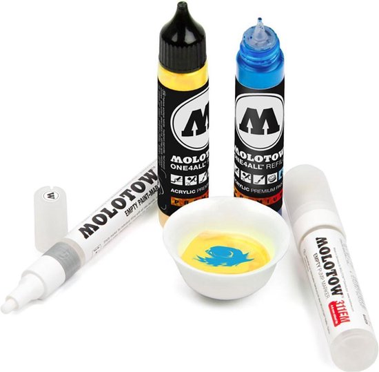 Molotow ONE4ALL Navulling acryl, kleur 200 neon roze 30 ml, navulinkt voor permanente marker Molotow ONE4ALL Navulling acryl, kleur 200 neon roze 30 ml, navulinkt voor permanente marker