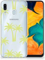 Geschikt voor Samsung Galaxy A20 | A30 Uniek TPU Hoesje Palmtrees