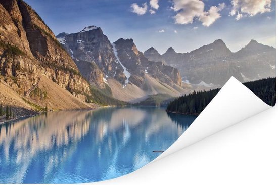Moraine Lake près de la province de l'Alberta au Canada Poster 90x60 cm - Tirage photo sur Poster (décoration murale salon / chambre)