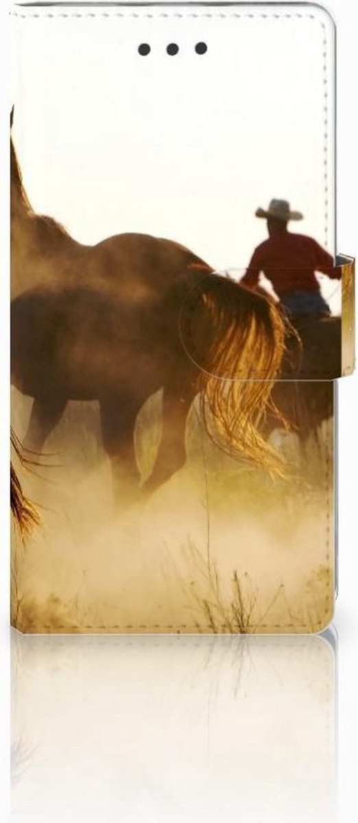 Book Case voor Huawei Ascend P8 Lite Telefoonhoesje met Pasjes Design Cowboy