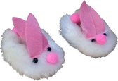 Mini Mommy Slippers Konijntje 42-50 Cm Wit/roze