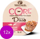 Wellness Core Duos 79 g - Kattenvoer - 12 x Tonijn/Zalm