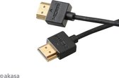 Akasa PROSLIM Super Slim 2M HDMI to HDMI cable Gold plated connectors, Ethernet and 4K x 2K resolution support