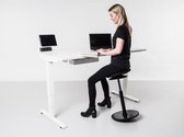 Ketteler zit sta bureau 160x80 incl. licht eiken werkblad zwart onderstel