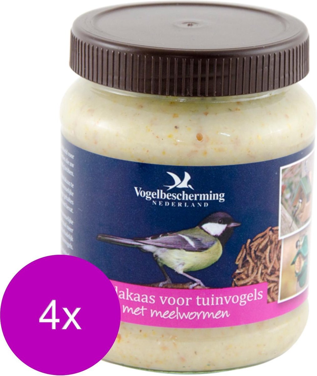 Wildbird Vogelbescherming Pindakaas Tuinvogel Meelworm - Buitenvogelvoer - 4 x 330 g
