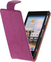 Polar Echt Lederen Lila Sony Xperia L C2105 Flipcase Hoesje - Cover Flip Case Hoes