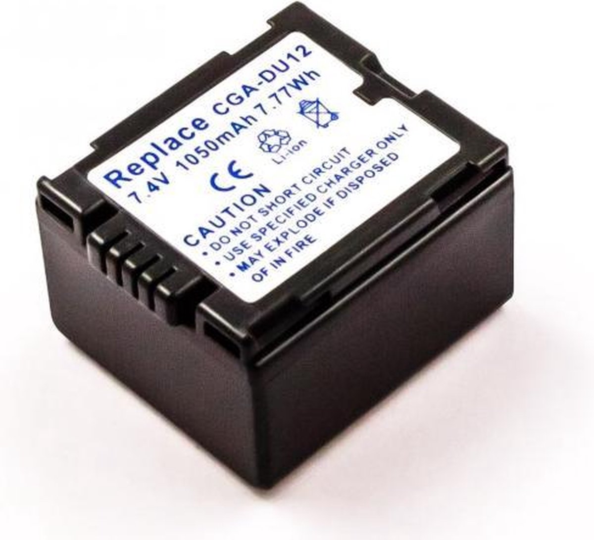 AccuCell-batterij geschikt voor Panasonic CGA-DU12, VW-VBD120 1050mAh