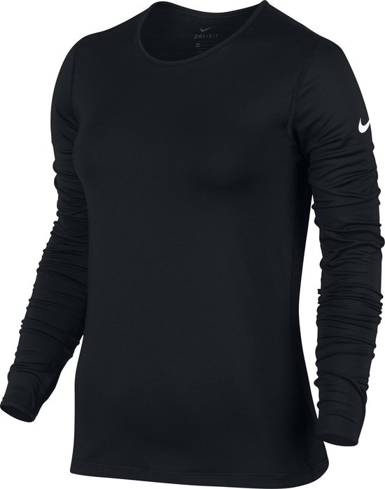 Nike Pro Warm LS Top Sportshirt Dames Maat XS Black White bol