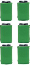6 st. bier - frisdrank blik koelhoud hoesje in groen | bierblik hoesjes | Festival | Vakantie | Strand | Carnaval