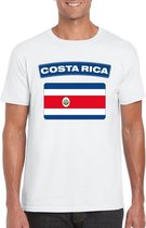 T-shirt met Costa Ricaanse vlag wit heren 2XL