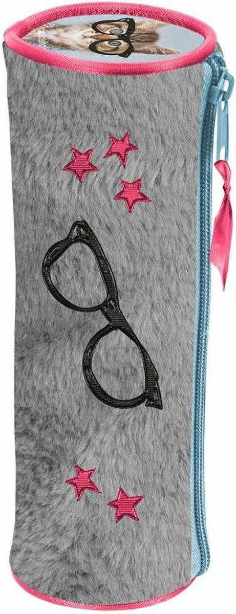 Rachael Hale Clever Kitty - Pluche etui - 19 x 6 cm - Grijs