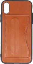 Standing TPU Wallet Case voor iPhone X / XS Bruin