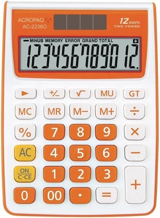 ACROPAQ Rekenmachine - Oranje | bol.com