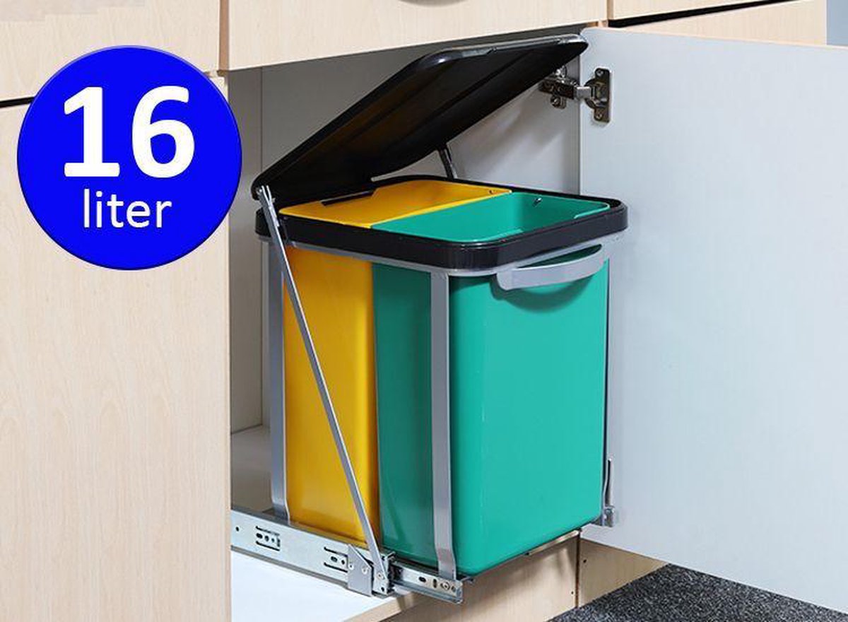 haushalt-39029-uitschuifbare-prullenbak-voor-keukenkast-2-x-8l