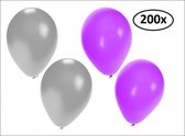Ballonnen helium 200x zilver en paars