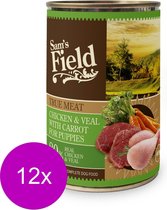 Sam's Field Blik True Meat Puppy - Kip Kalf Wortel - Hondenvoer - 12 x 400 g