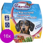 Renske Adult - Kip & Rund - Hondenvoer - 16 x 100 g