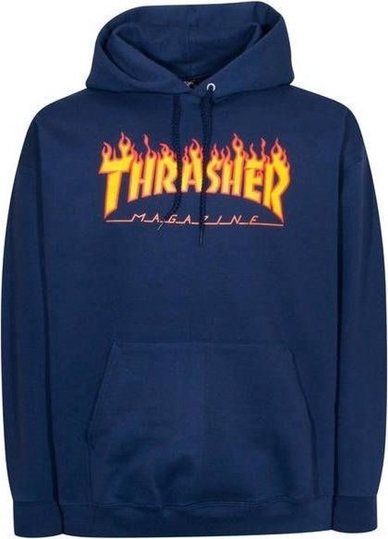 THRASHER - FLAME HOODIE - NAVY BLUE | bol.com