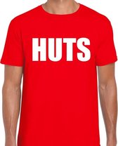 HUTS heren shirt rood - Heren feest t-shirts S