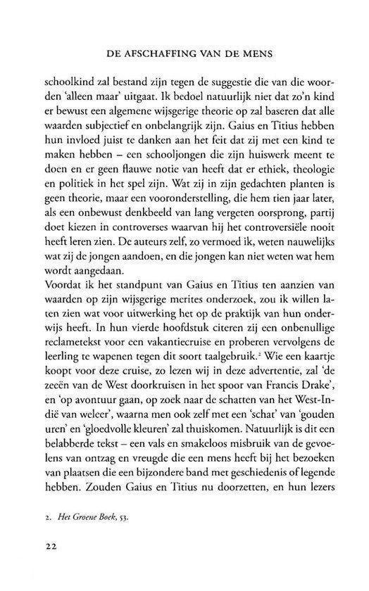 De afschaffing van de mens