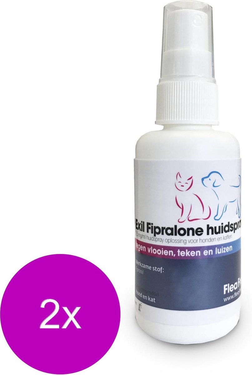 Flea Free Huidspray - Anti vlooien en tekenmiddel - 2 x 100 ml