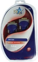 HQ DVI-D/DVI-D, 5.0m 5m DVI-D DVI-D Blauw, Grijs DVI kabel