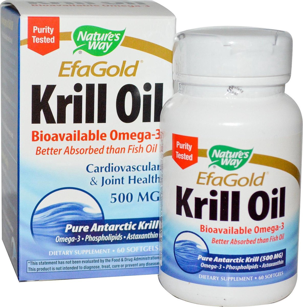 Goedkoopste EfaGold krill olie 500 mg - 60 gelcapsules - Nature's Way - Visolie - Voedingssupplement