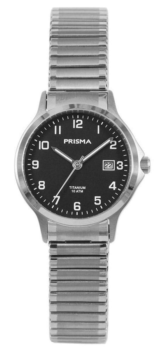 Prisma Dameshorloge Titanium met rekband P.1717