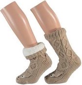 Chaussettes maison enfant chien marron - taille 25-30 - chaussons