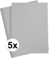 5x feuille A4 gris 180 grammes - carton hobby