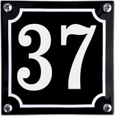 Numéro de maison en émail noir - 37