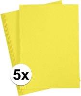 5x Geel A4 vel 180 grams - hobby karton