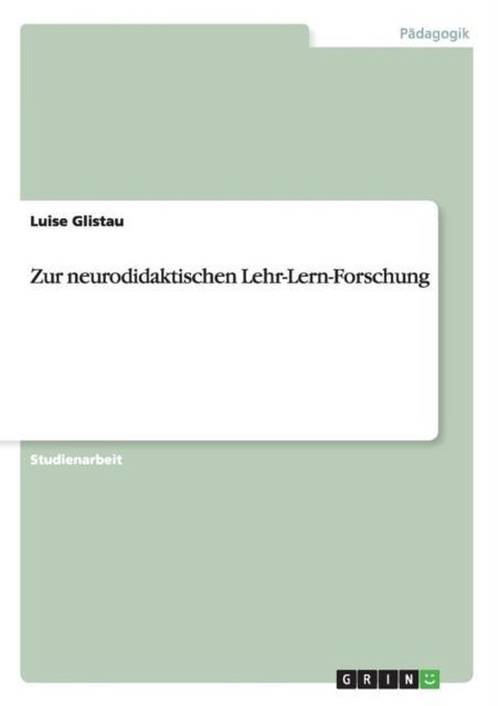 Zur neurodidaktischen Lehr-Lern-Forschung - cover