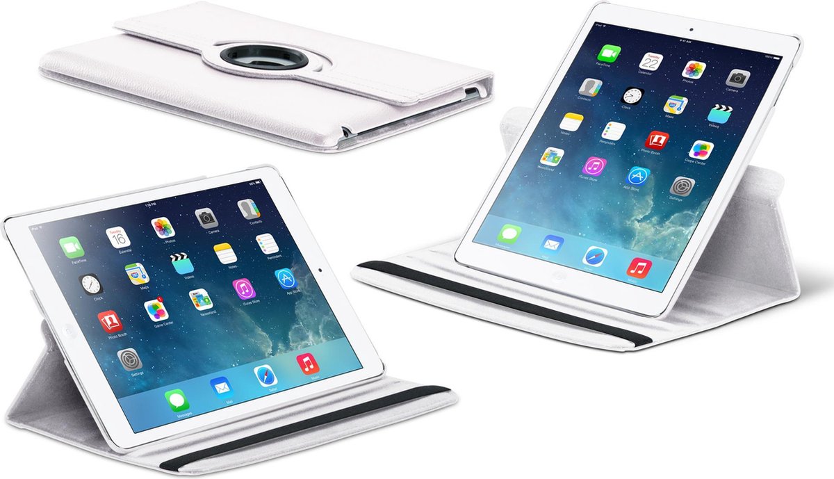 "Apple iPad Pro 9.7"" Luxe Lederen Hoes - Auto Wake Functie - Meerdere standen - Case - Cover - Hoes - Wit"