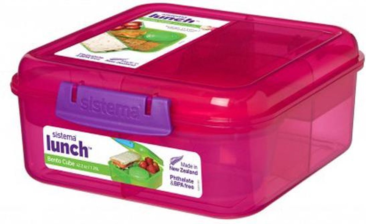 Sistema Lunch Bento Cube lunchbox 1,25L roze-paars