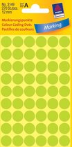 50x Avery Ronde etiketten diameter 12mm, lichtgroen, 270 stuks