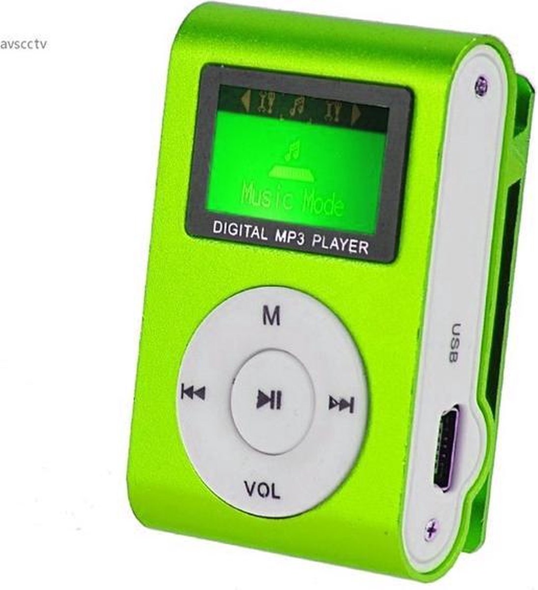Mini clip MP3 speler FM radio met display Groen en in-ear koptelefoon |  bol.com