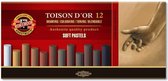 KOH-I-NOOR TOISON D'OR 8522 Artist's Soft Pastels - Brown (Pack of 12)