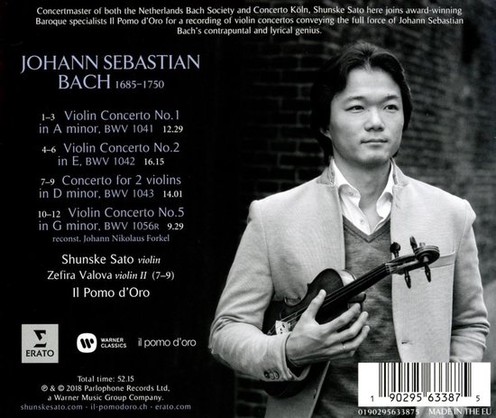 Bach: Violin Concertos (Klassieke Muziek CD) Il Pomo d'Oro - Viool