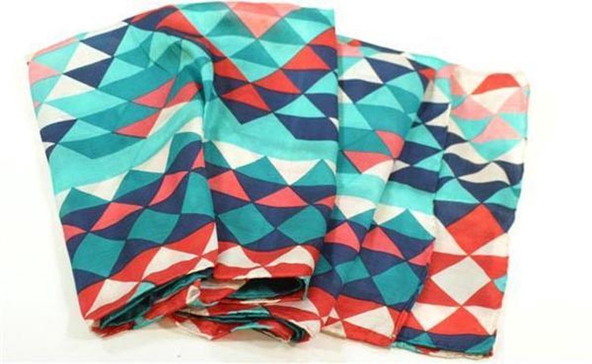 Sjaal fijne zijde driehoeken 50x180cm