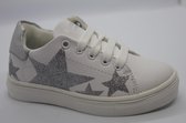 Balducci meisjes tennisschoen - wit - zilver glitter sterren - maat 28
