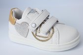 Laura Biagiotti baby tennisschoen klittenband - wit/goud - glitterhart - maat 25