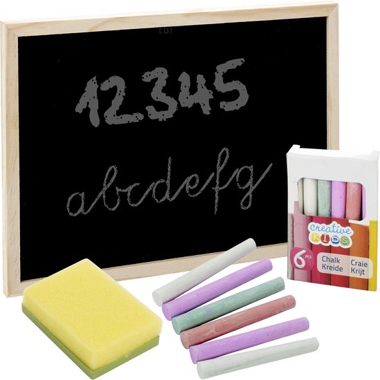 A4 Krijtbord Met Krijt & Wisser Set - Blackboard Chalkboard Schoolbord Memo  Bord -... | bol.com