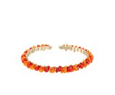 Behave® Armband met kraaltjes oranje en rood 19 cm