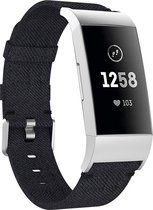 KELERINO. Bracelet en Denim pour Fitbit Charge 3 / Charge 4 - Zwart