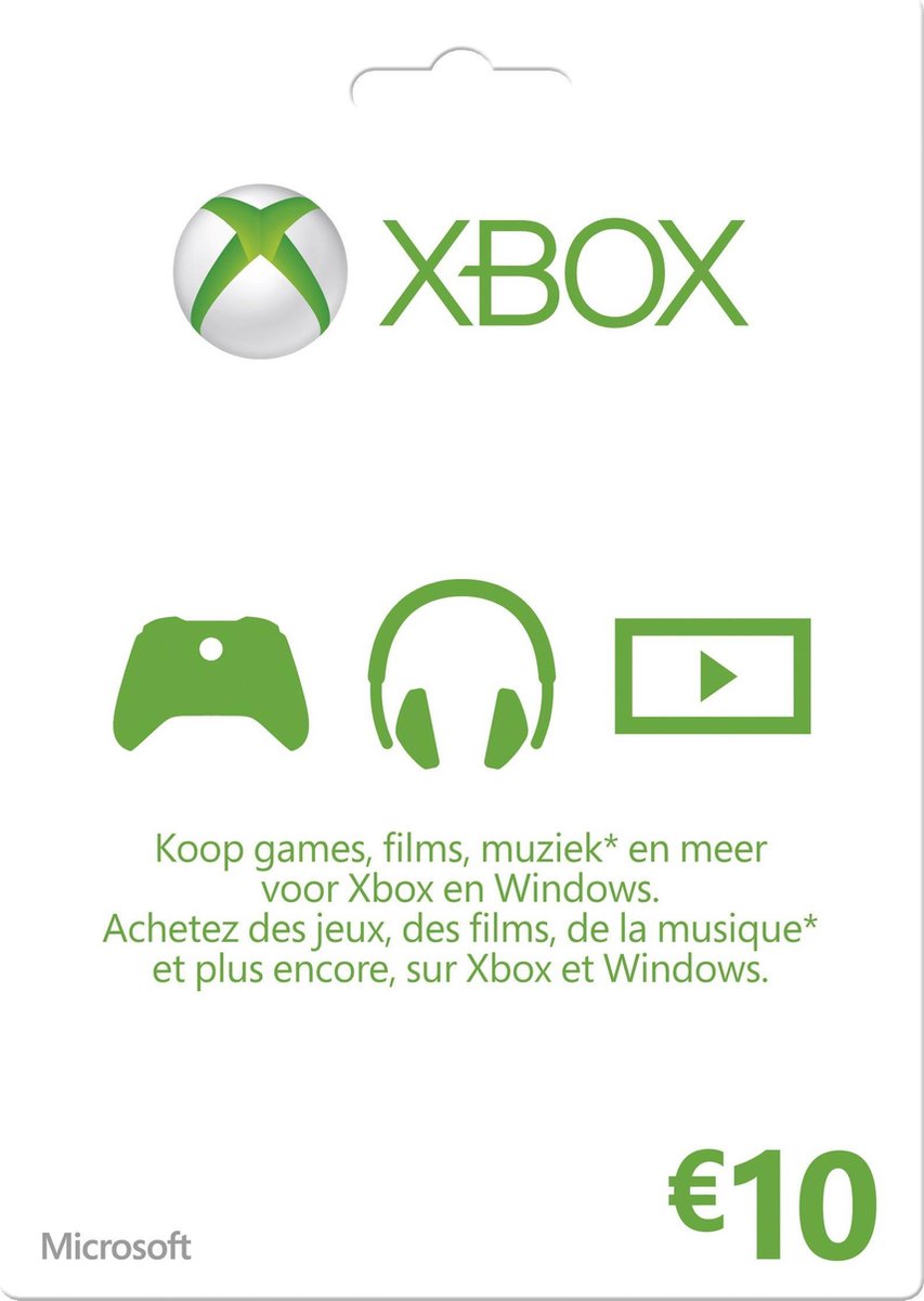 Microsoft Xbox Live 10 Euro Giftcard Kaart - Xbox 360 + Xbox One | bol