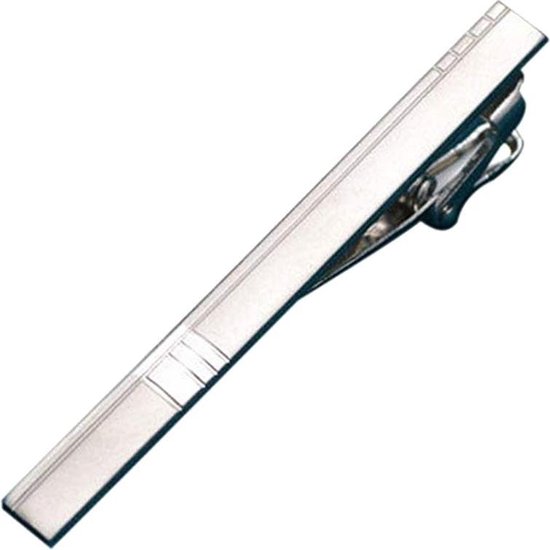 Fako Bijoux® - Dasspeld - Stropdas Clip - Tie Clip - Deluxe - Model Frederik - 60mm - Zilverkleurig